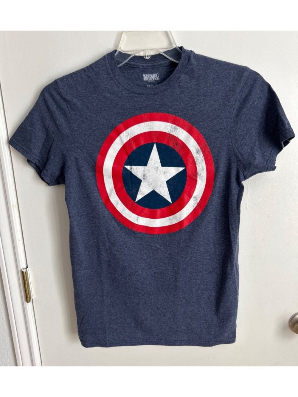 Marvel Captain America Blue Heather T-Shirt Size S